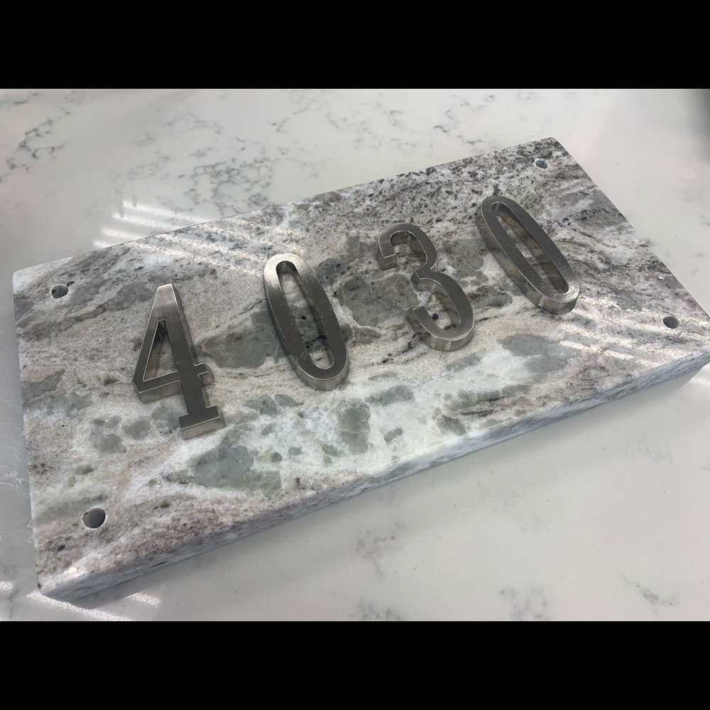 Granite address sign